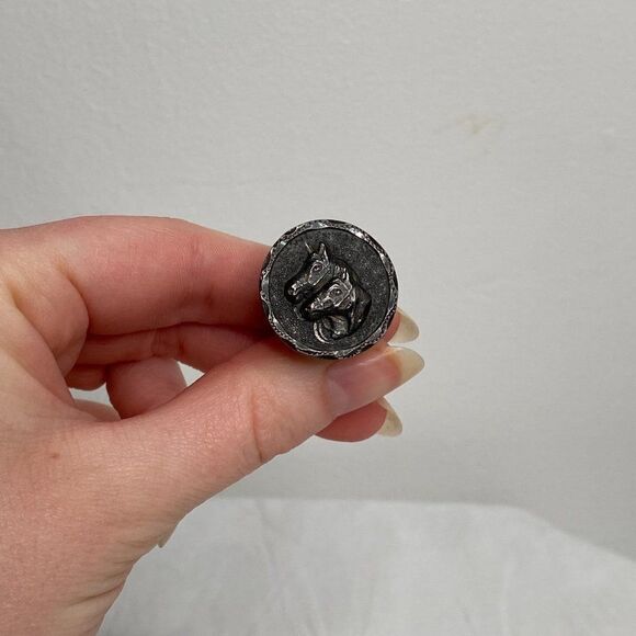 VINTAGE Men's Silver Horse Design Cufflinks - Picture 3 of 4